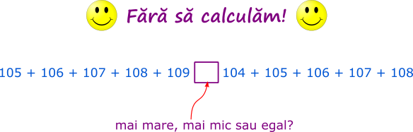 Să comparăm cele două sume!