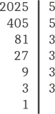 Descompunerea în factori primi a numărului 2025.