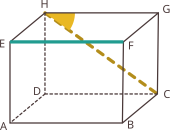 Unghiul dintre latura bazei și diagonala feței laterale opuse, paralelipiped dreptunghic.