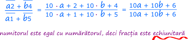 Rescriem fracția, aplicând descompunerea unui număr natural în sumă de produse de doi factori. Obținem că numitorul este egal cu numărătorul, deci fracția este echiunitară.