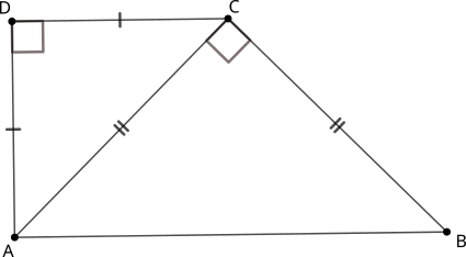 Triunghi dreptunghic isoscel, aria triunghiului dreptunghic, teorema lui Pitagora, trapez dreptunghic