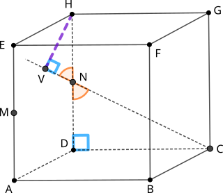 Cub, distanța de la un punct la un plan, triunghiuri dreptunghice asemenea, raport de asemănare.